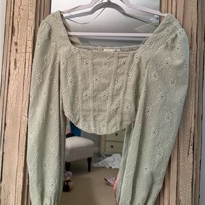Altar'd State Sage Green Blouse